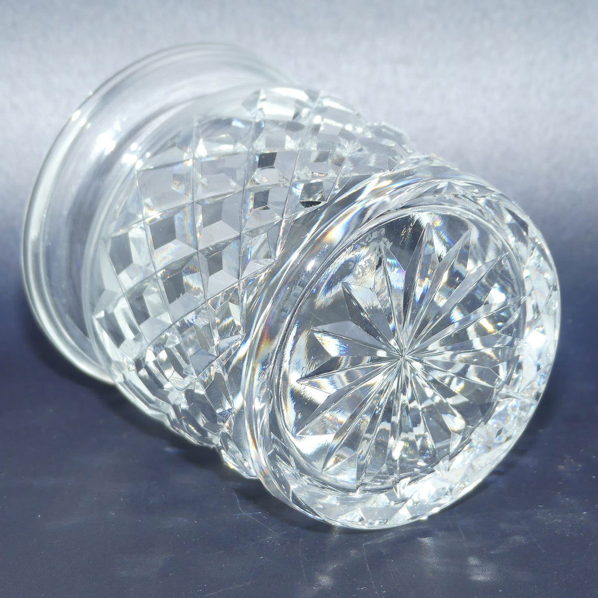 Webb Crystal Diamond cut honey pot