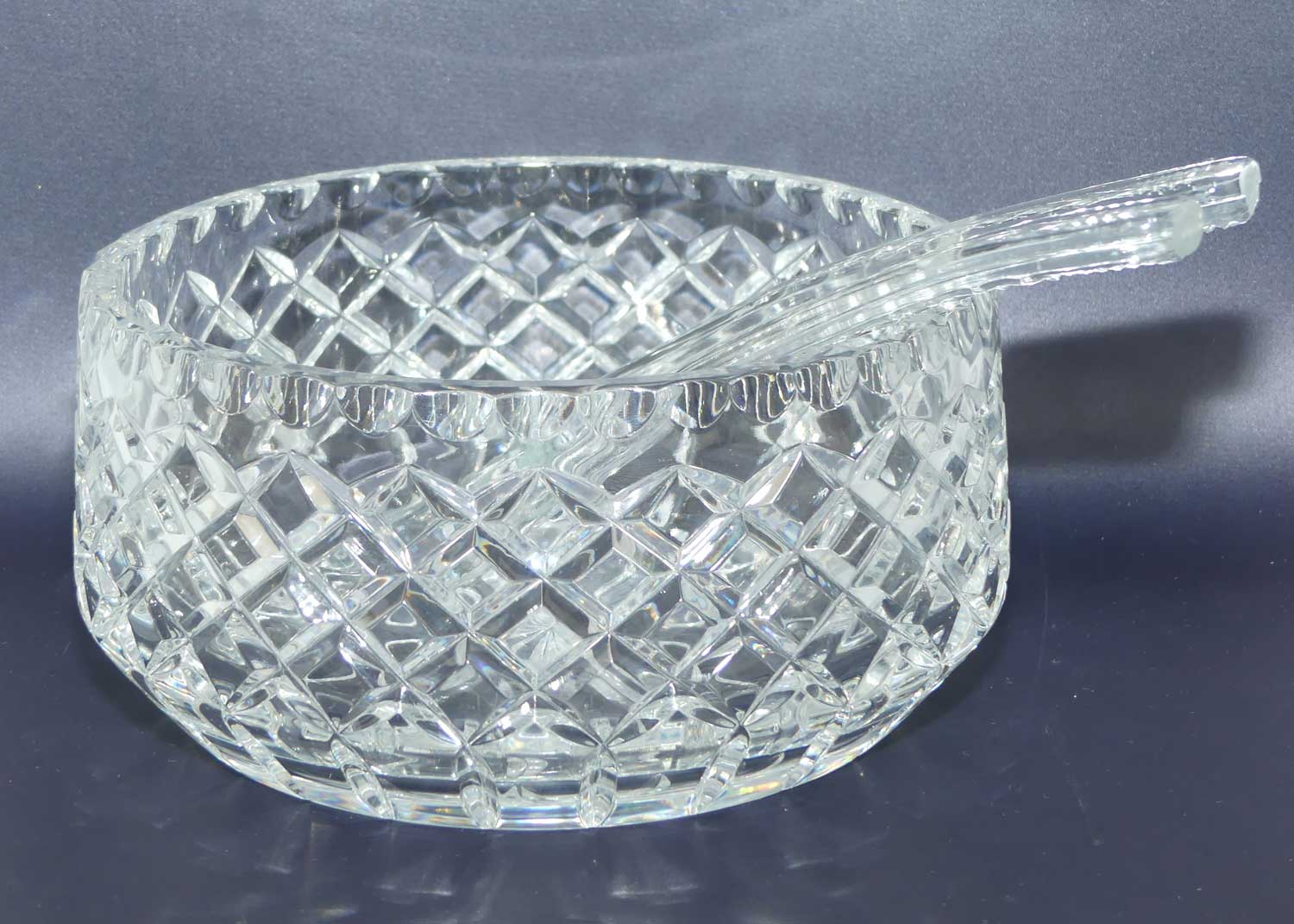 Traditional Diamond Cut Crystal salad bowl + servers