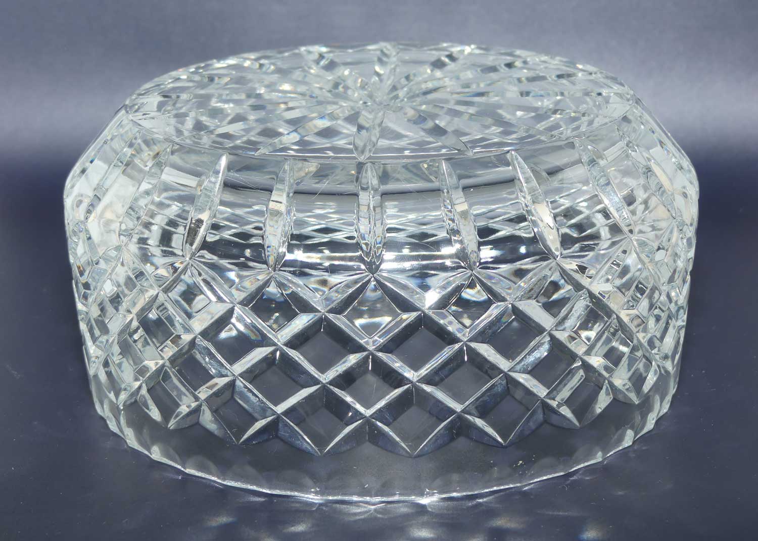 Traditional Diamond Cut Crystal salad bowl + servers