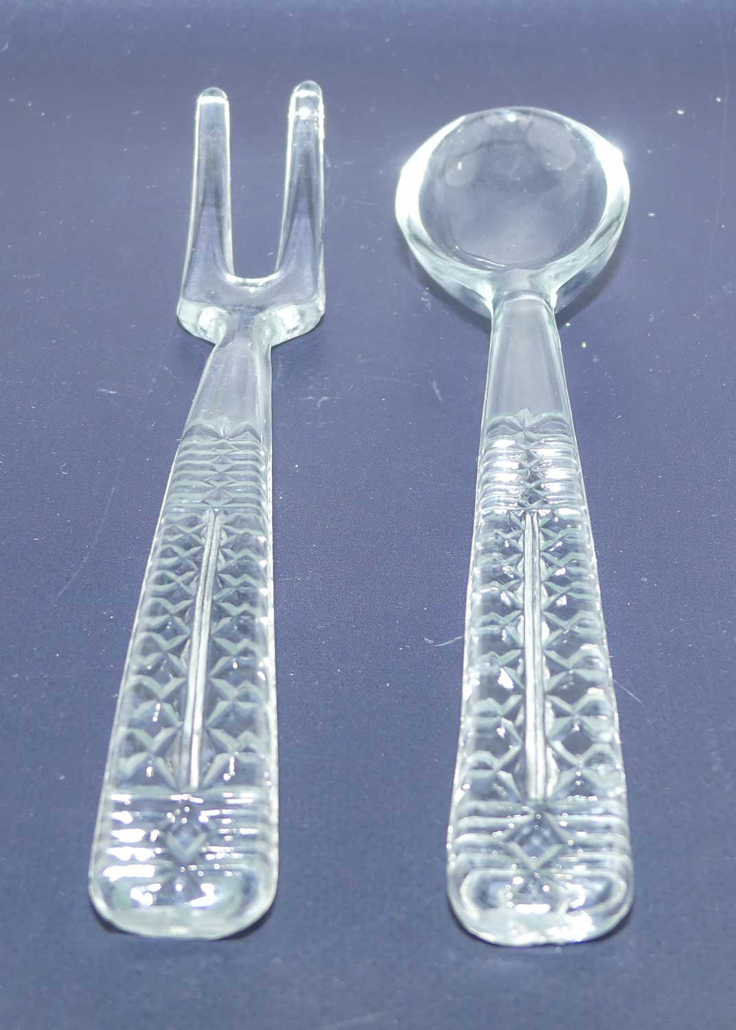 Traditional Diamond Cut Crystal salad bowl + servers