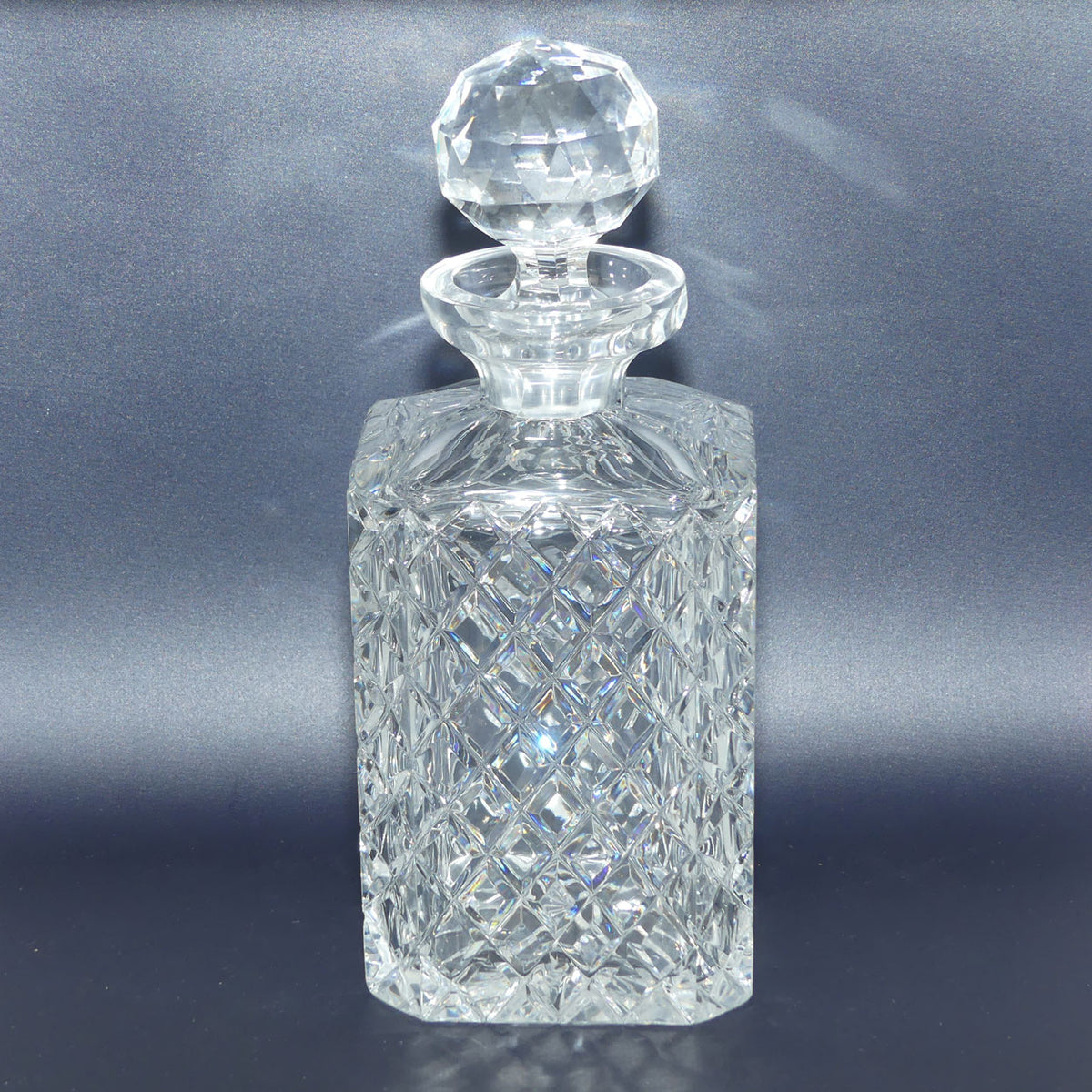 Old Style Diamond Cut Crystal Square decanter