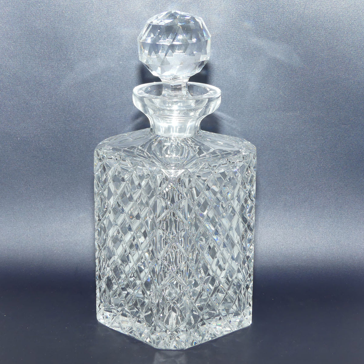 Old Style Diamond Cut Crystal Square decanter