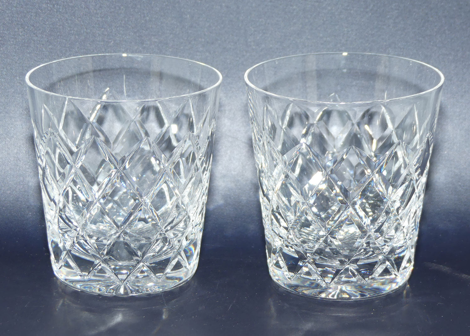 Stuart Crystal Diamond Cut Old Fashioned pair of Whisky tumblers | 175ml