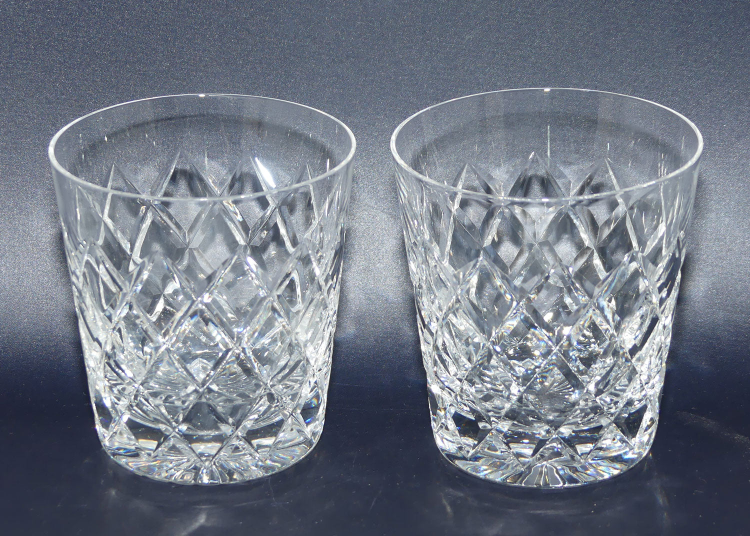 Stuart Crystal Diamond Cut Old Fashioned pair of Whisky tumblers | 175ml