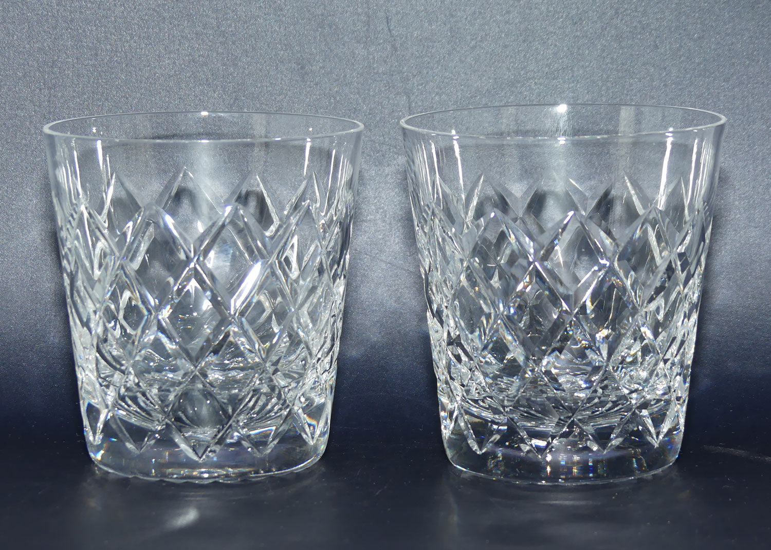 Stuart Crystal Diamond Cut Old Fashioned pair of Whisky tumblers | 175ml