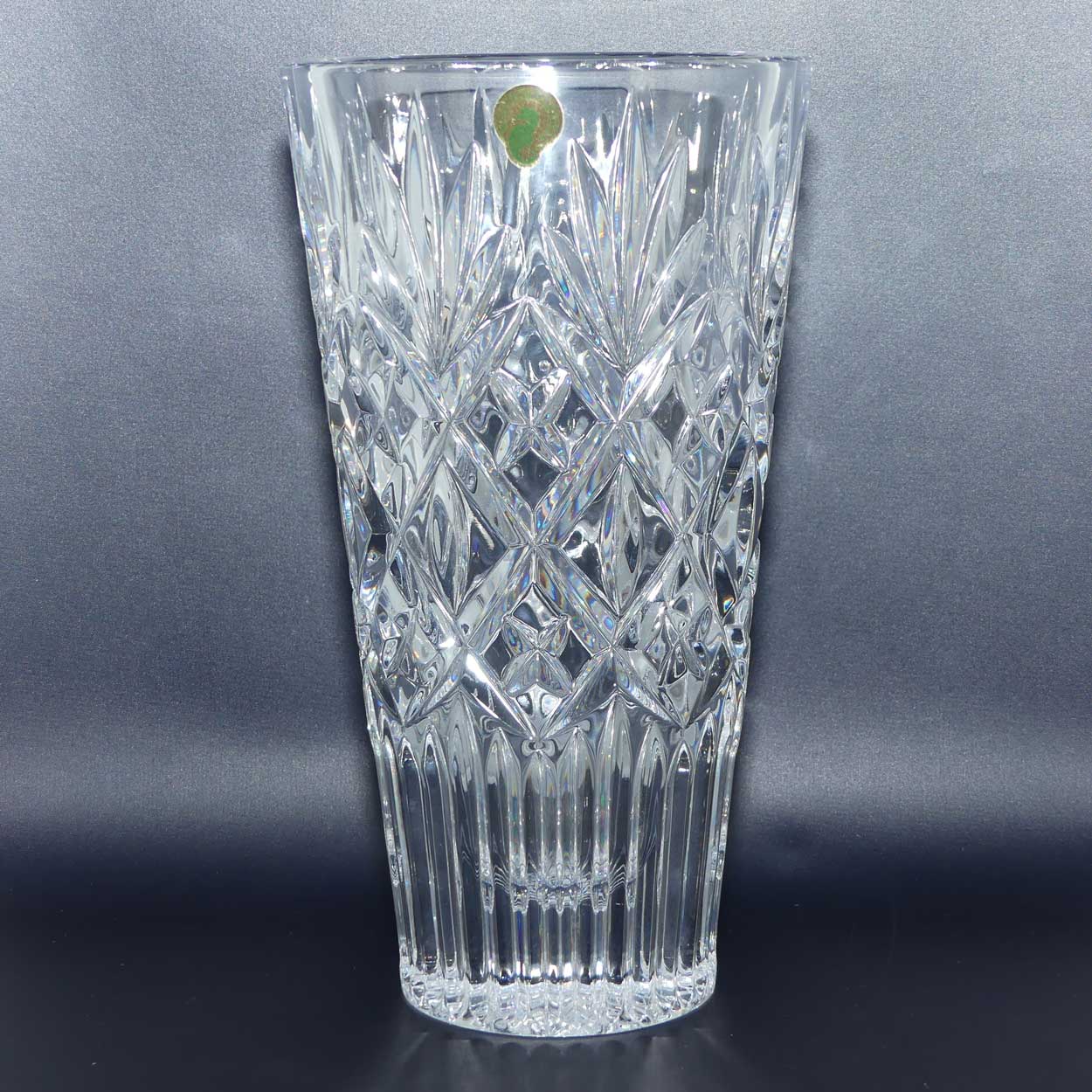 Waterford Crystal | Northbridge pattern | Diamond Cut vase with very heavy base | 25cm