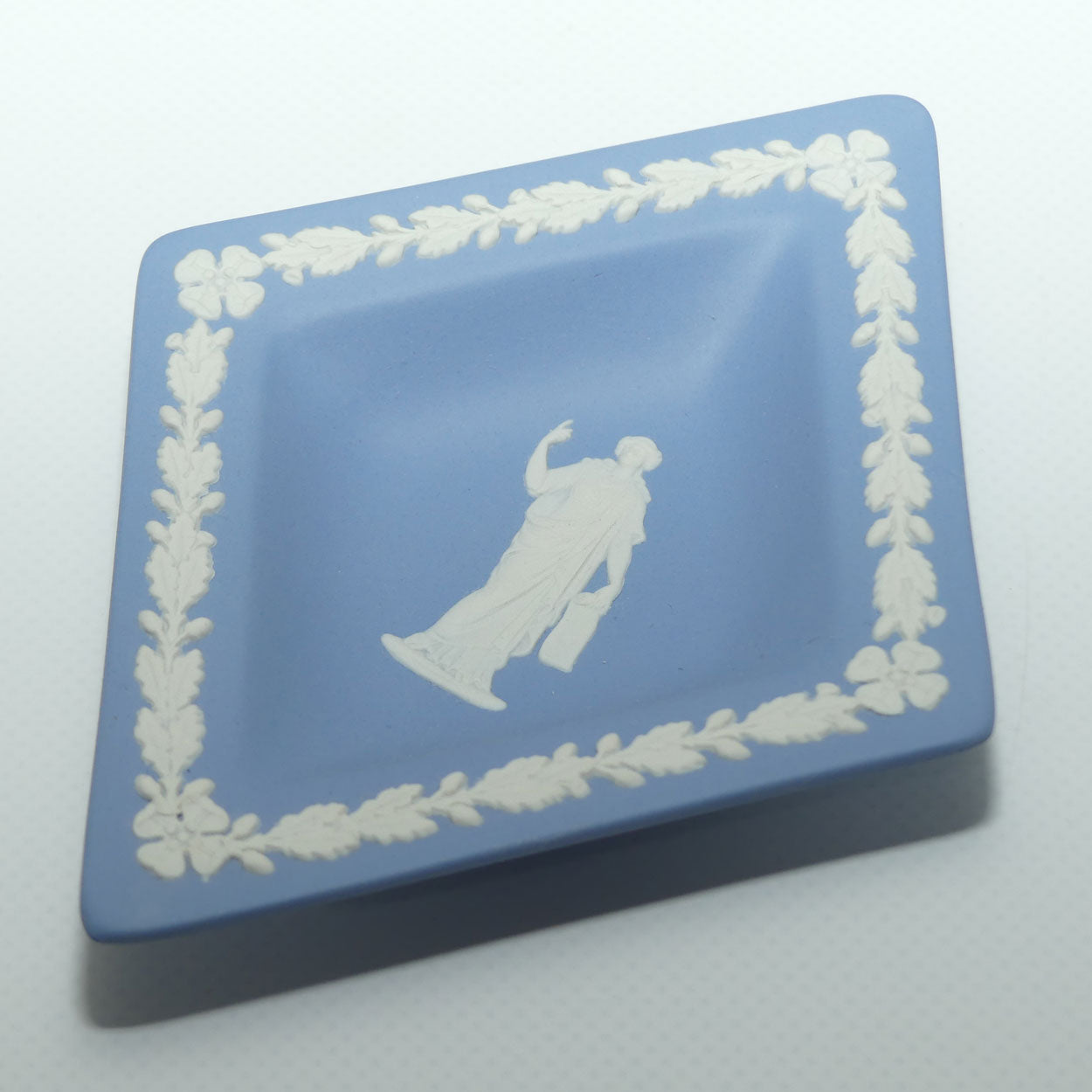 Wedgwood Jasper | White on Pale Blue | Diamond Shape Muse tray | no box | #1