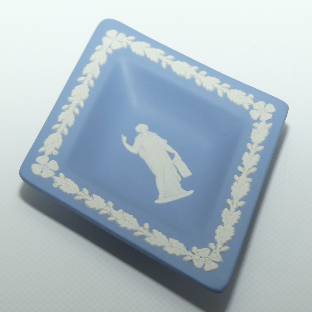Wedgwood Jasper | White on Pale Blue | Diamond Shape Muse tray | no box | #1