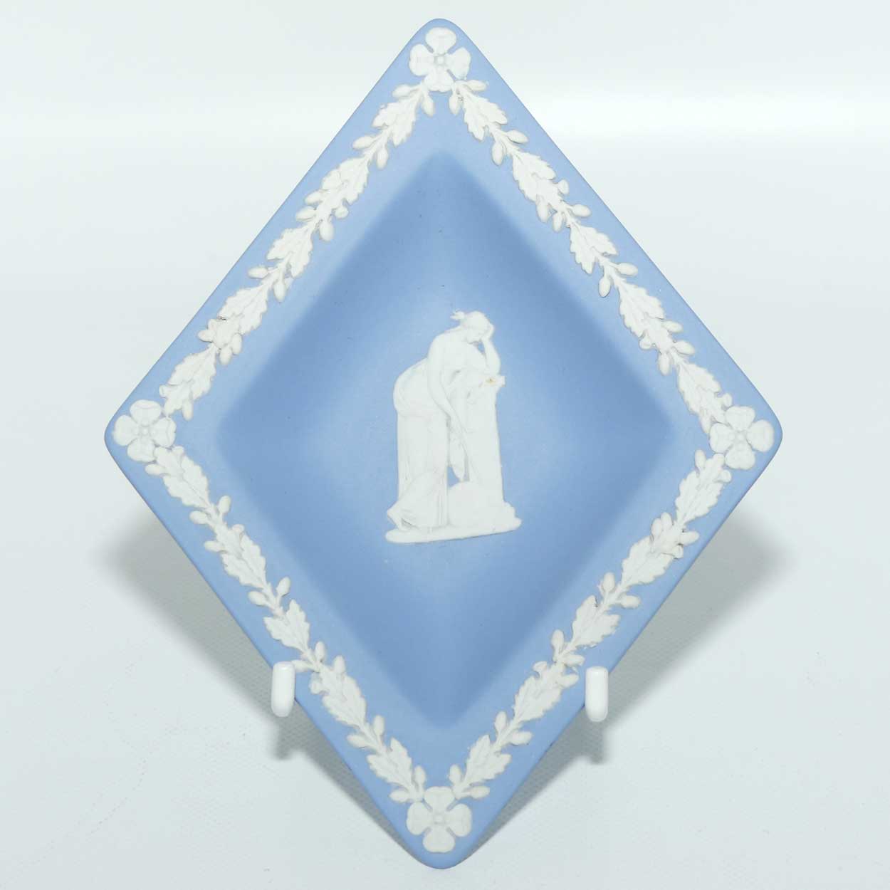 Wedgwood Jasper | White on Pale Blue | Diamond Shape Maiden in Grief tray | no box | #1