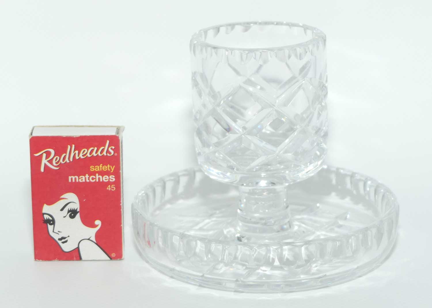 Diamond Cut Crystal Dressing Table Candle Holder