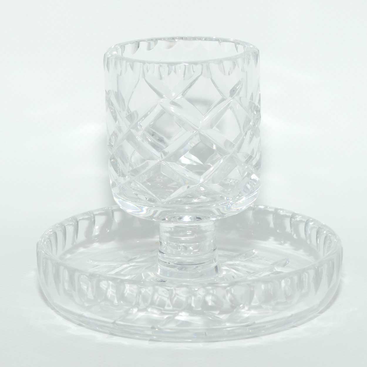 Diamond Cut Crystal Dressing Table Candle Holder