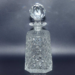 Old Style Diamond Cut Crystal tapering Square decanter