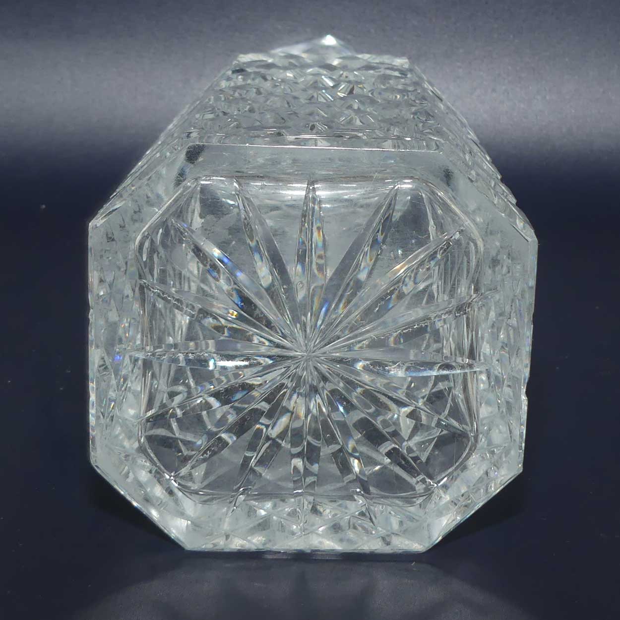 Old Style Diamond Cut Crystal tapering Square decanter