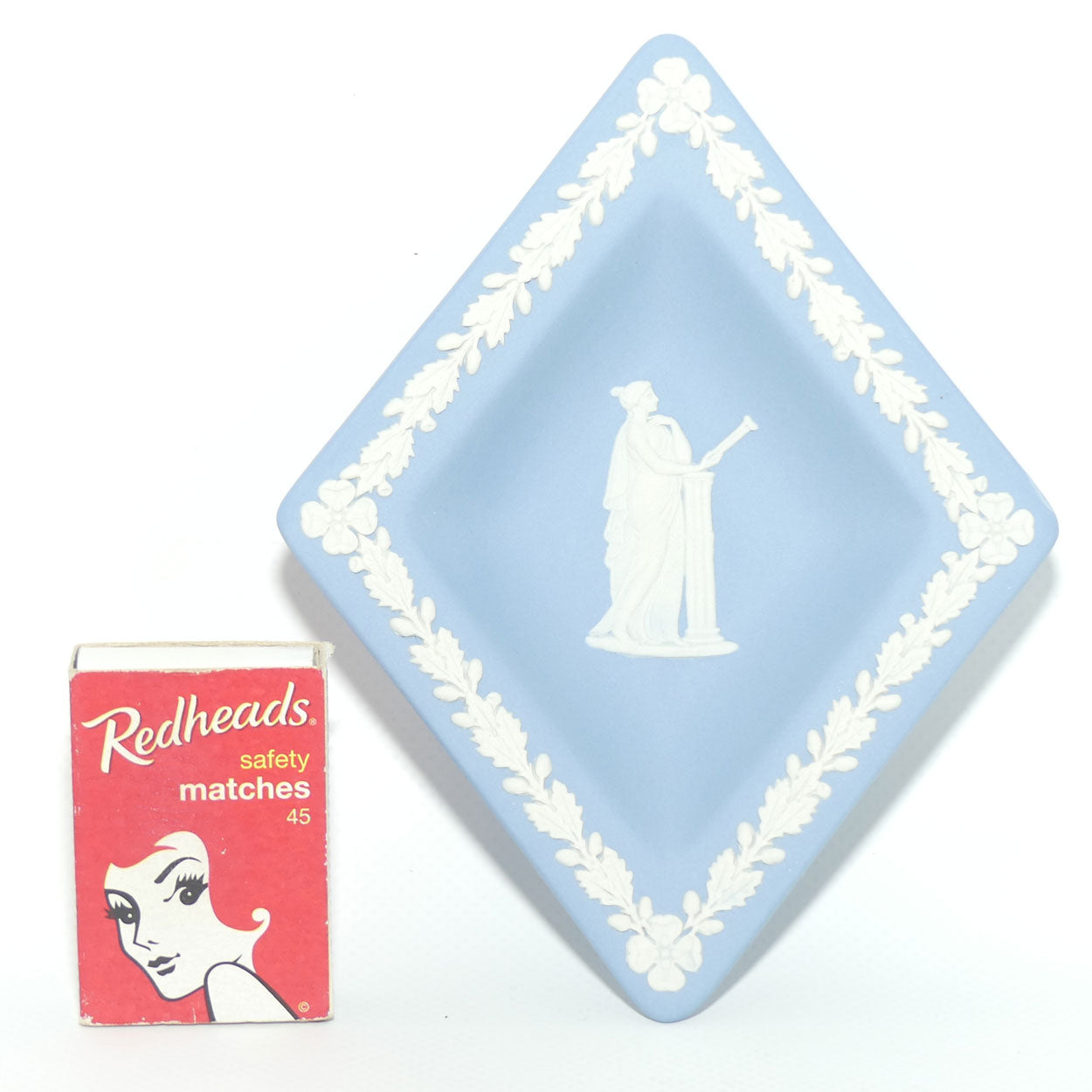 Wedgwood Jasper | White on Pale Blue | Diamond Shape Muse tray | no box | #2
