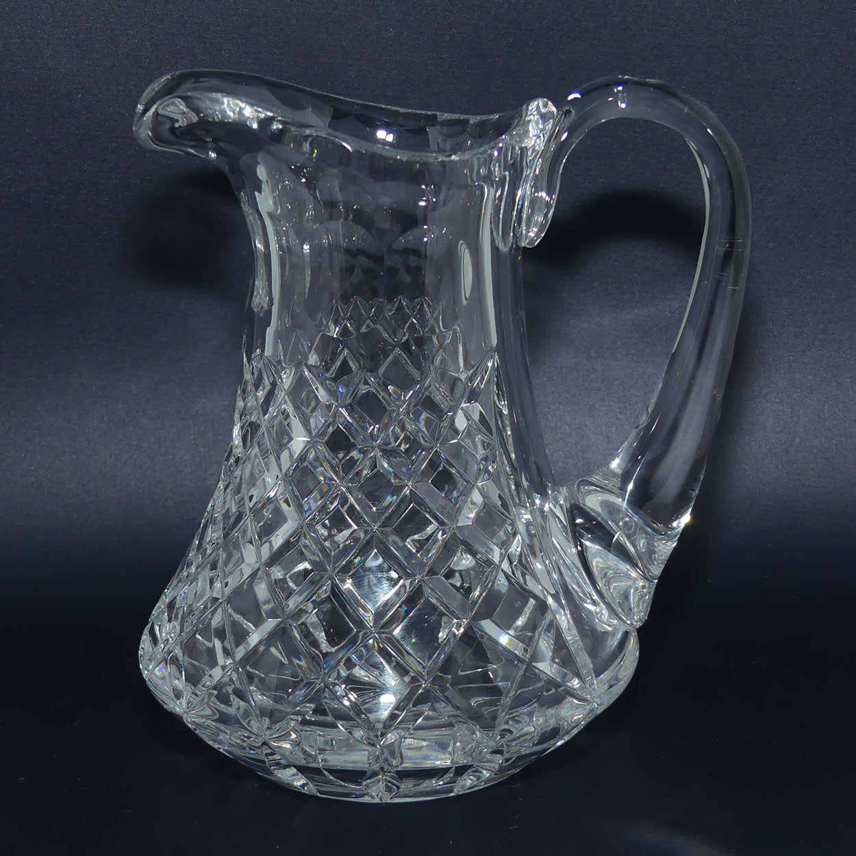 Diamond Cut Crystal Glass Vintage Milk Pitcher