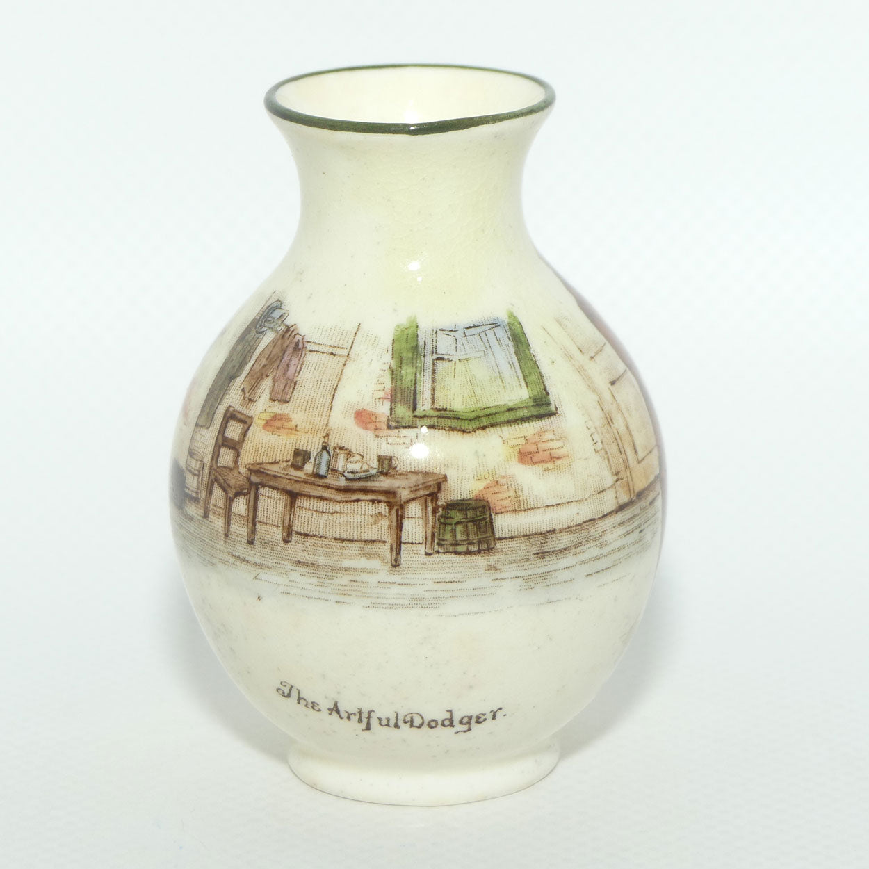Royal Doulton Dickens miniature vase | Ovoid Shape | The Artful Dodger