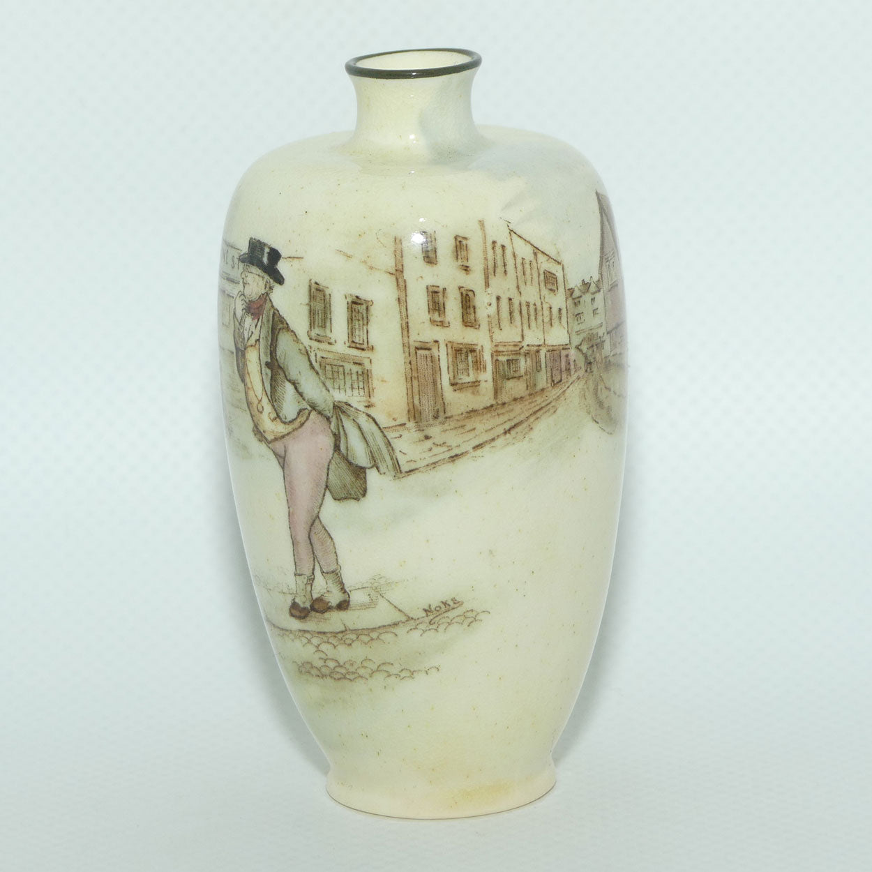 Royal Doulton Dickens miniature vase | Narrow Neck | Mr Pickwick | Noke