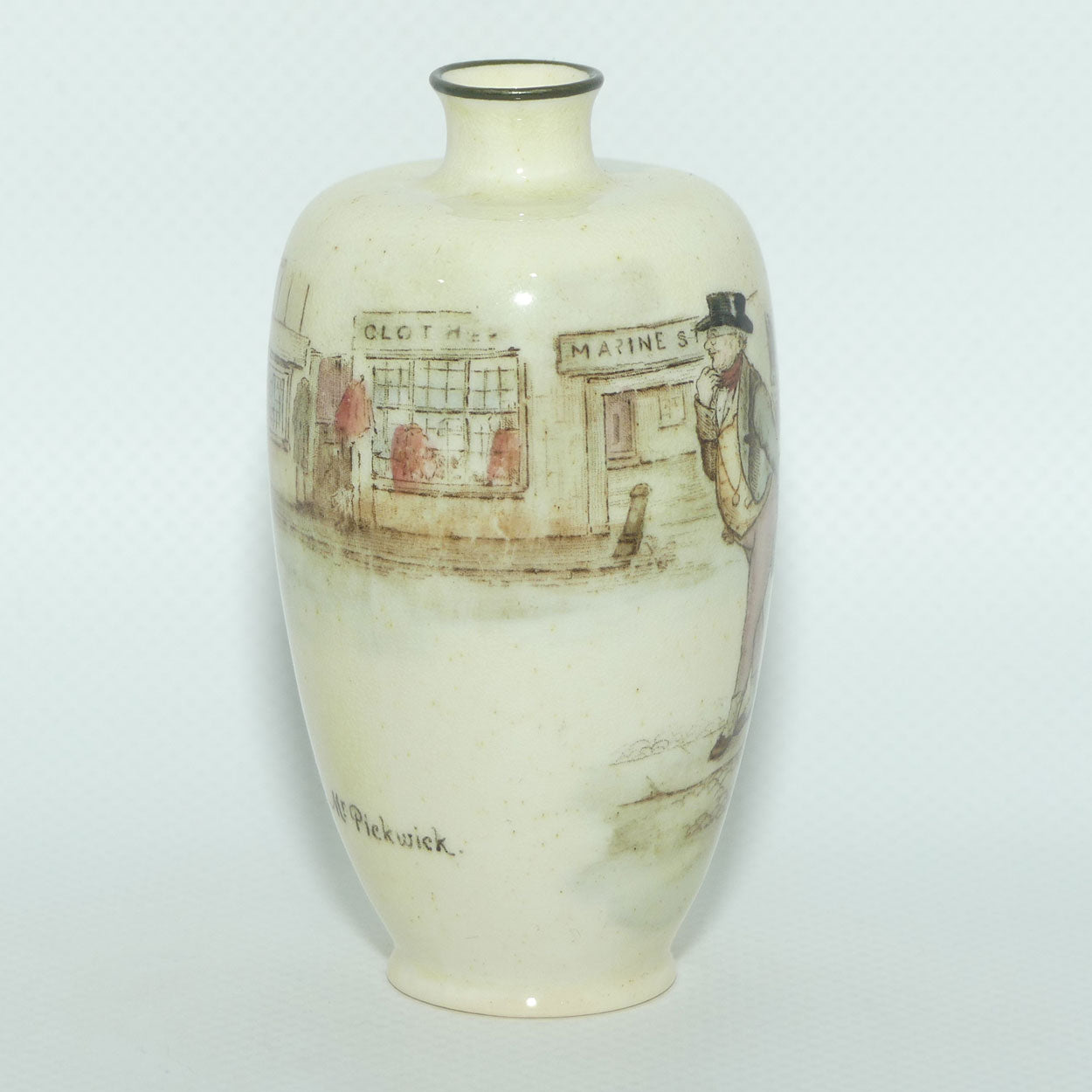 Royal Doulton Dickens miniature vase | Narrow Neck | Mr Pickwick | Noke