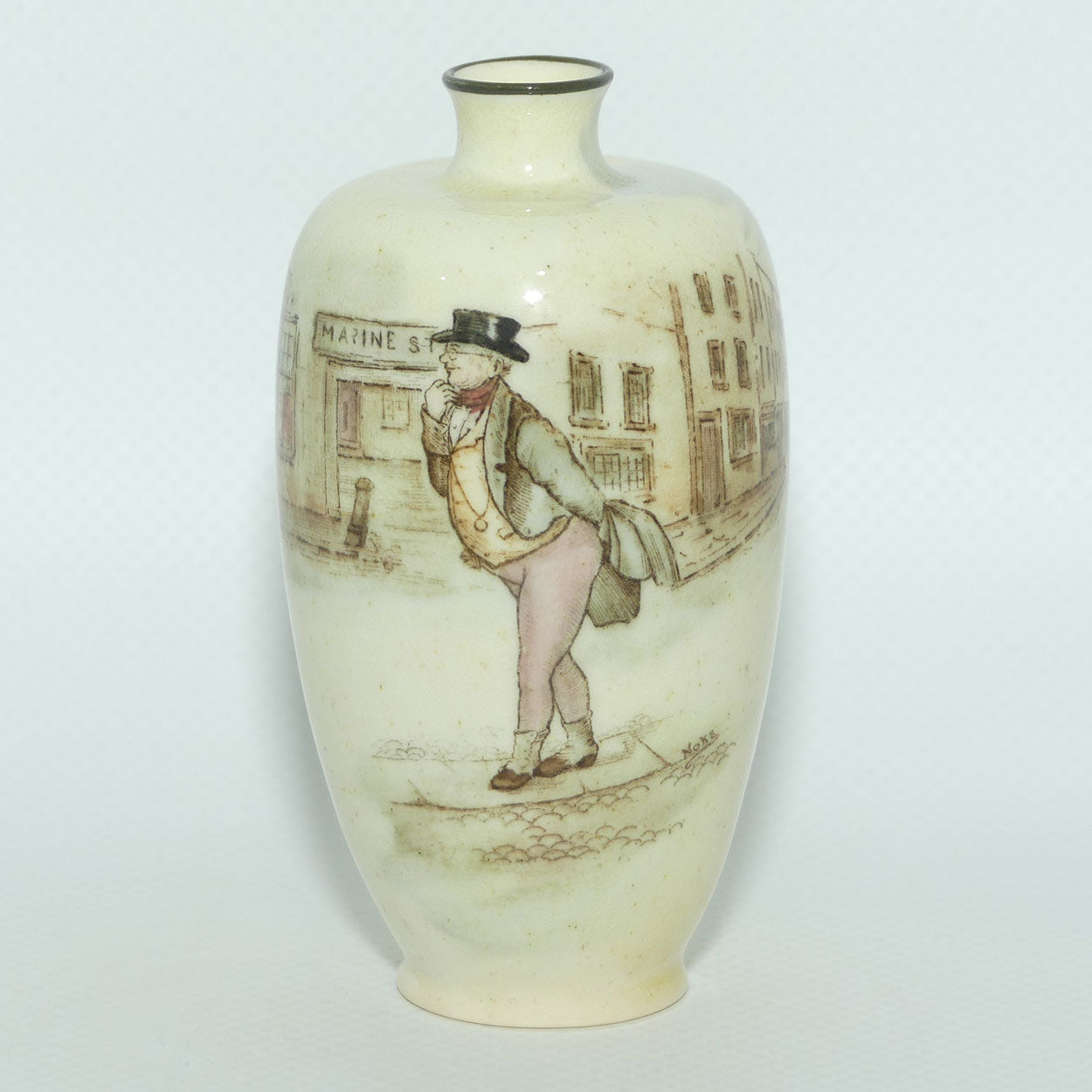 Royal Doulton Dickens miniature vase | Narrow Neck | Mr Pickwick | Noke