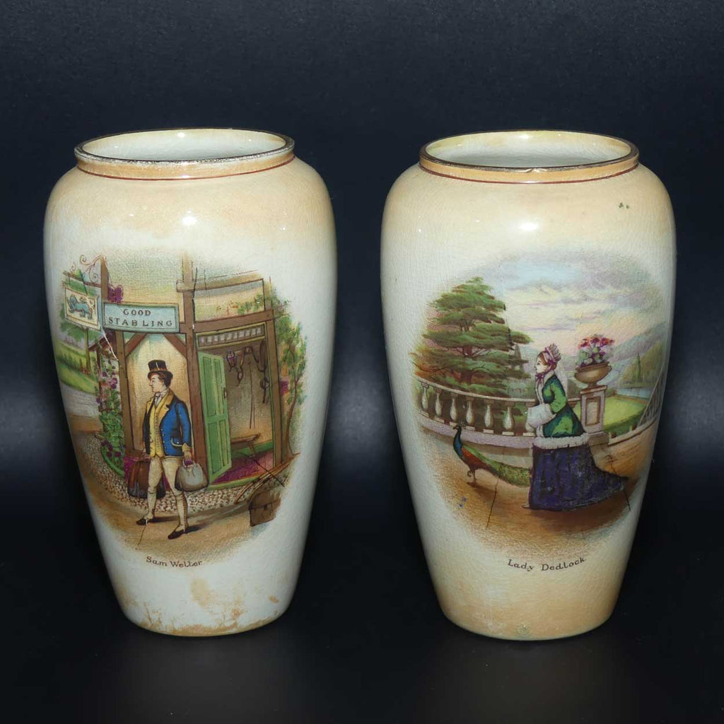 Pair of Dickens Grimwades England Lustre vases