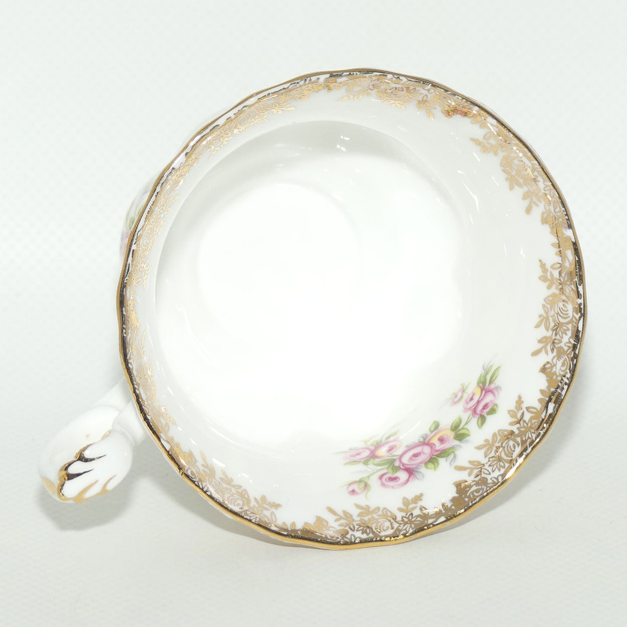 Royal Albert Bone China England Dimity Rose tea trio | Patterned backstamp