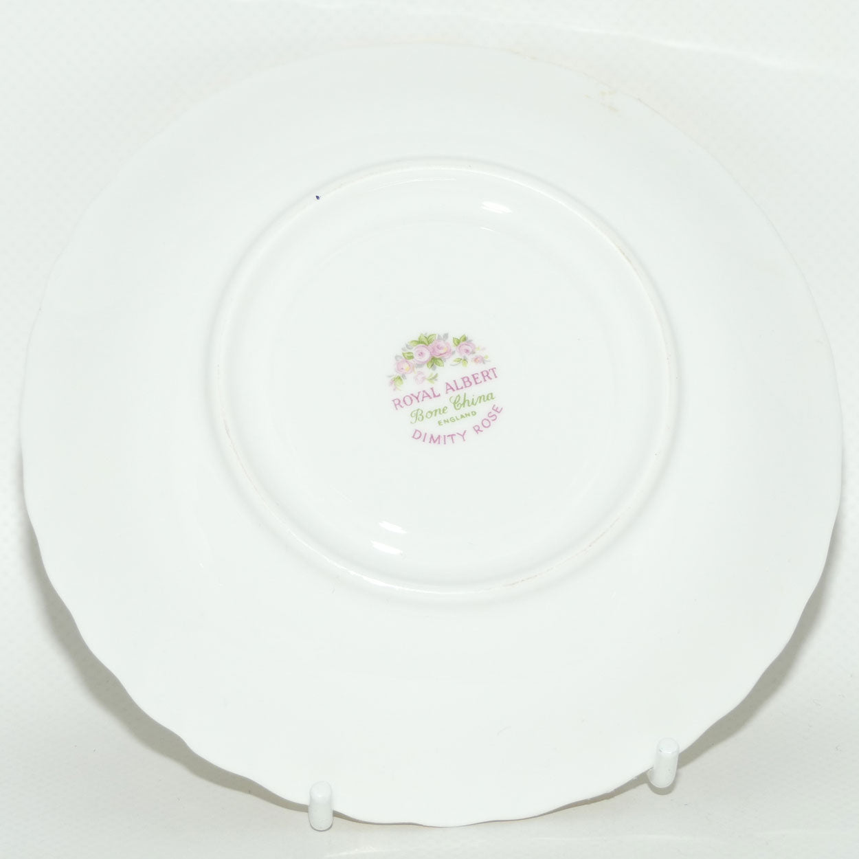 Royal Albert Bone China England Dimity Rose tea trio | Patterned backstamp