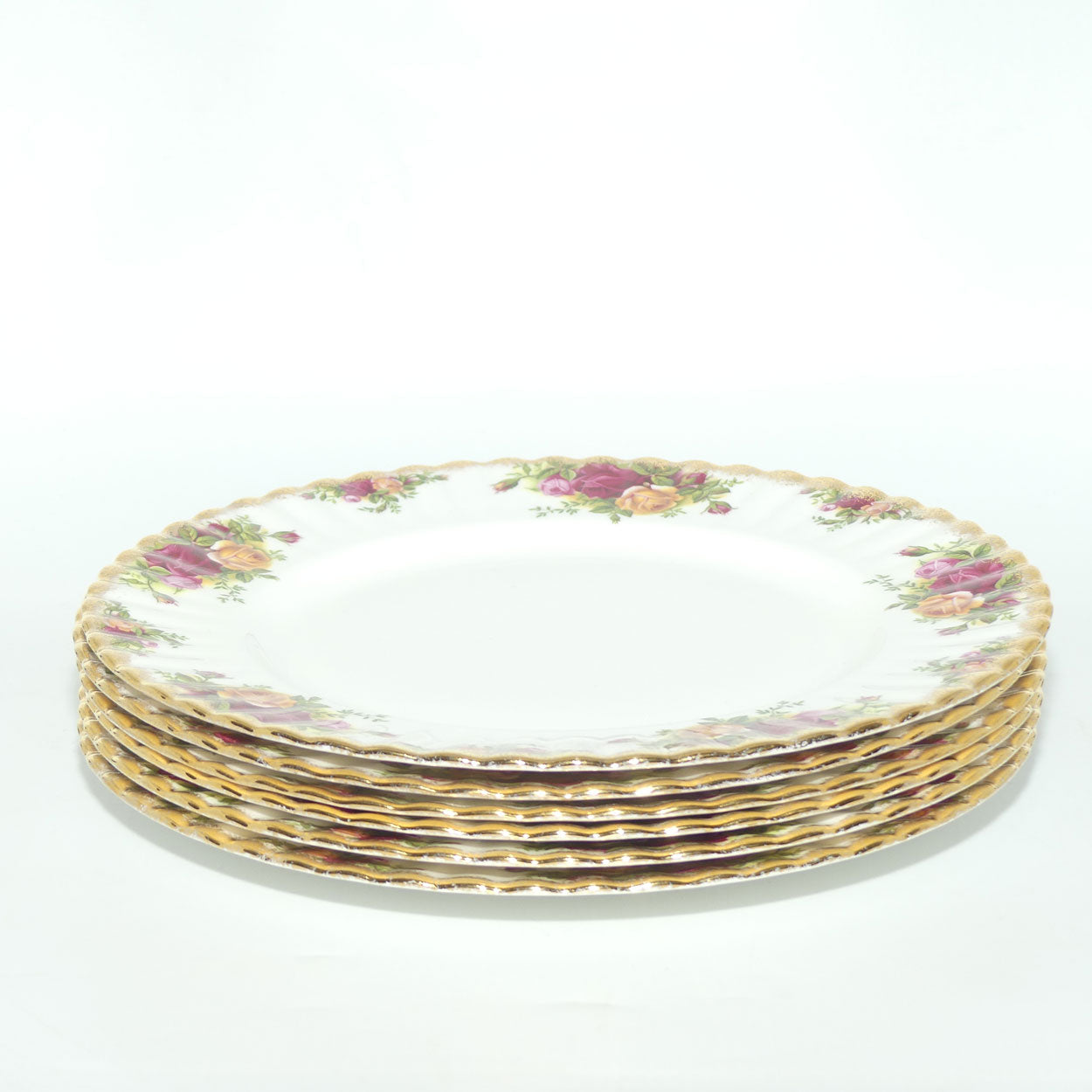 Royal Albert Bone China England Old Country Roses dinner plates | set of 6 | 26.5cm diam | © 1962 Royal Albert Ltd backstamp