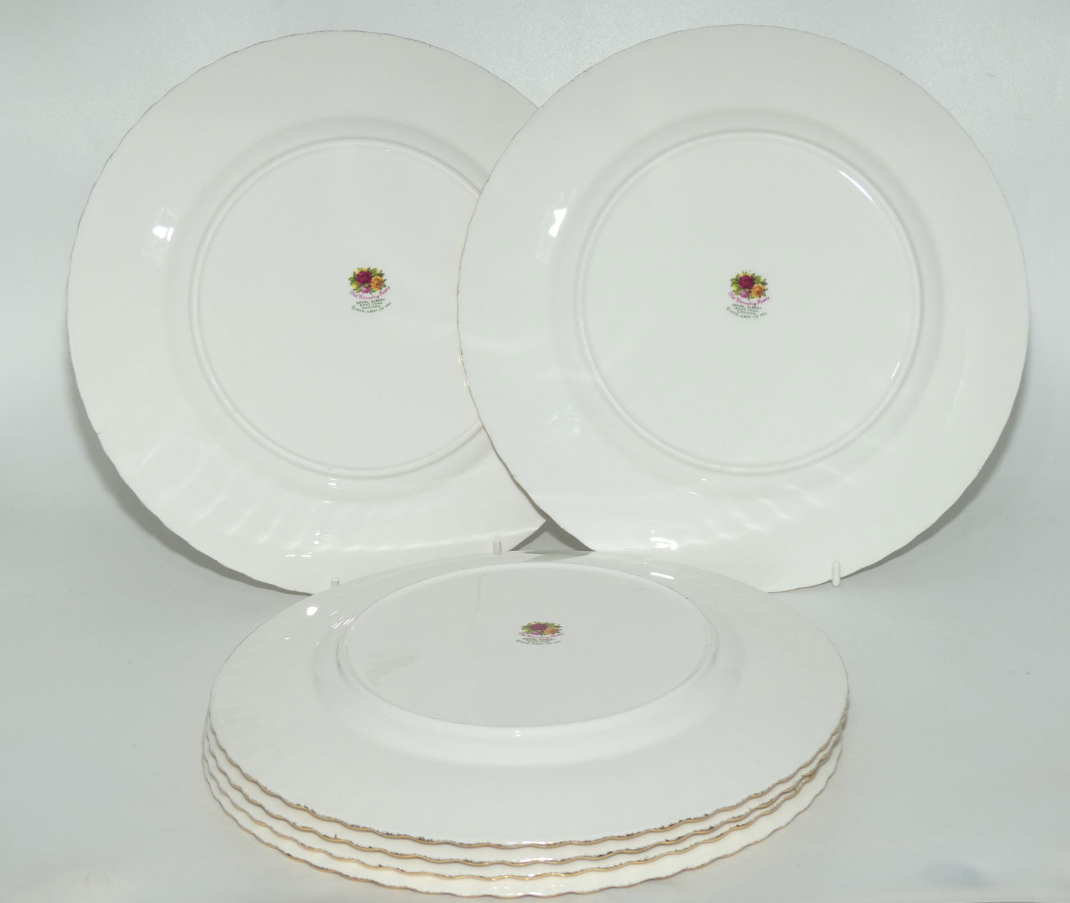 Royal Albert Bone China England Old Country Roses dinner plates | set of 6 | 26.5cm diam | © 1962 Royal Albert Ltd backstamp