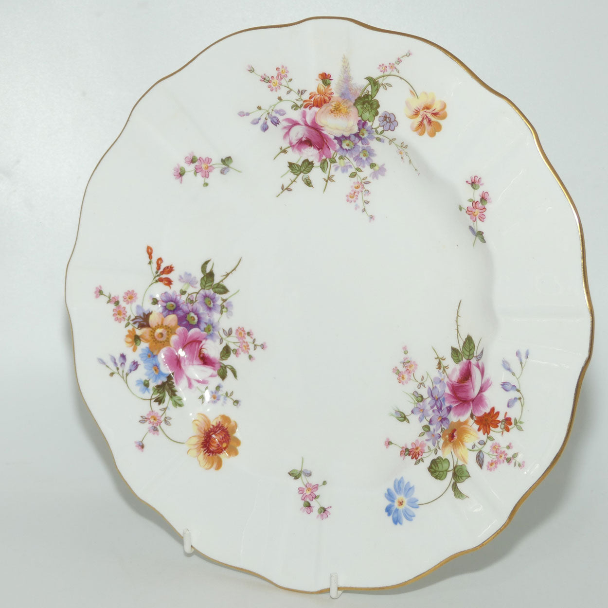 Royal Crown Derby Derby Posies pair of dinner plates | Light Green backstamp | #2 | 26.5cms diam