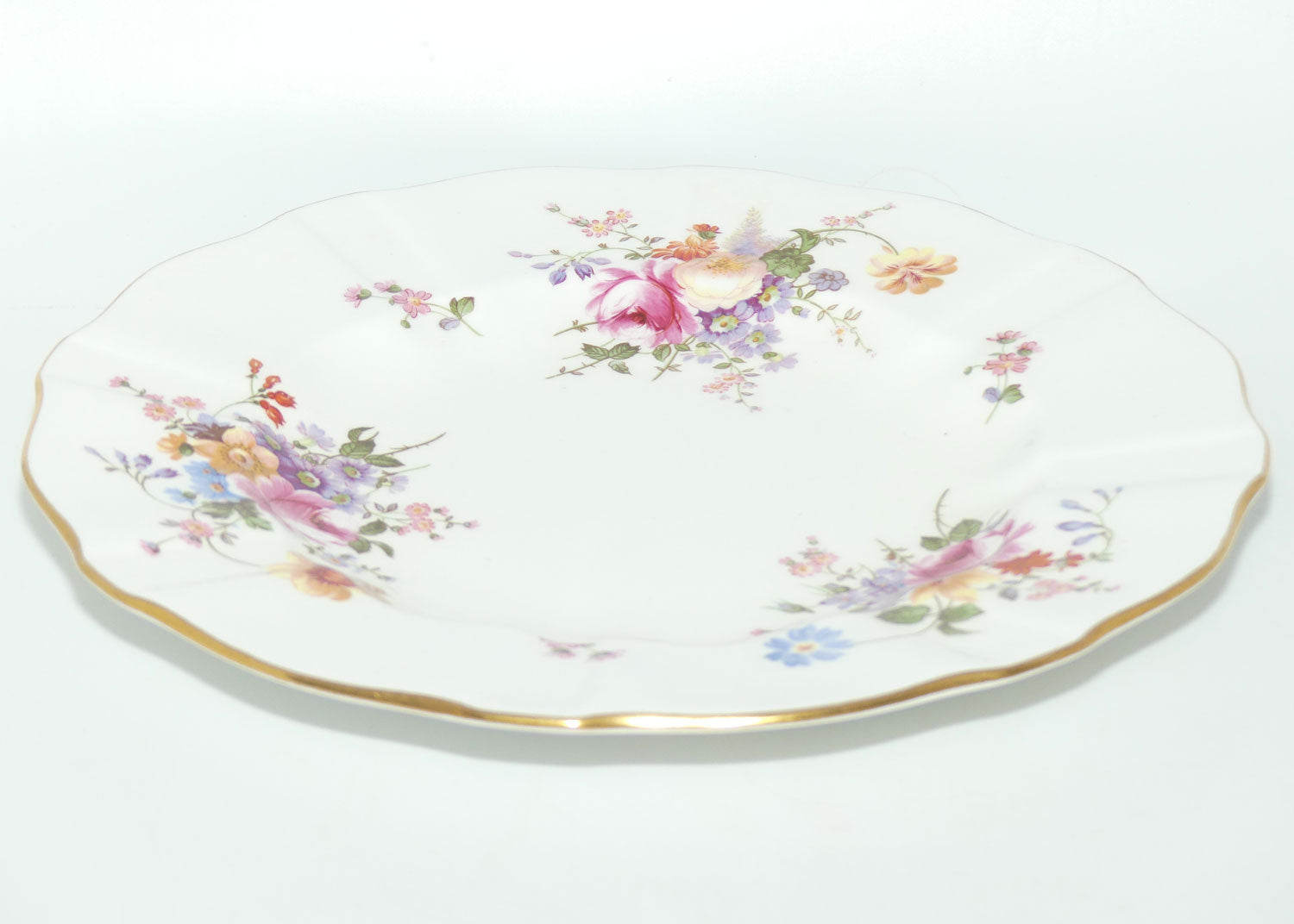 Royal Crown Derby Derby Posies pair of dinner plates | Light Green backstamp | #2 | 26.5cms diam