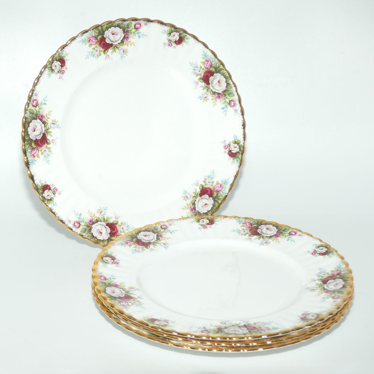 Royal Albert Bone China England Celebration set of 4 dinner plates | 26.5cm diam | UK Made