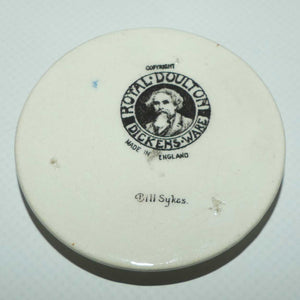 Royal Doulton Dickensware Bill Sykes miniature roundel disc