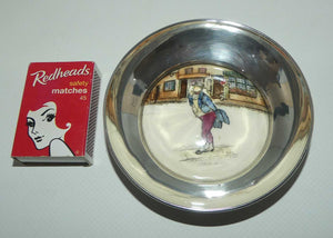 Royal Doulton Dickensware Mr Pickwick miniature convex roundel disc in Sterling Silver surround