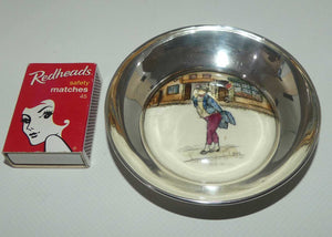 Royal Doulton Dickensware Mr Pickwick miniature convex roundel disc in Sterling Silver surround