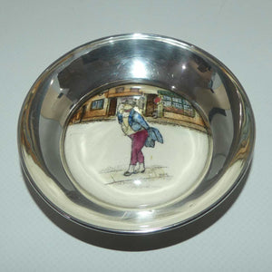 Royal Doulton Dickensware Mr Pickwick miniature convex roundel disc in Sterling Silver surround