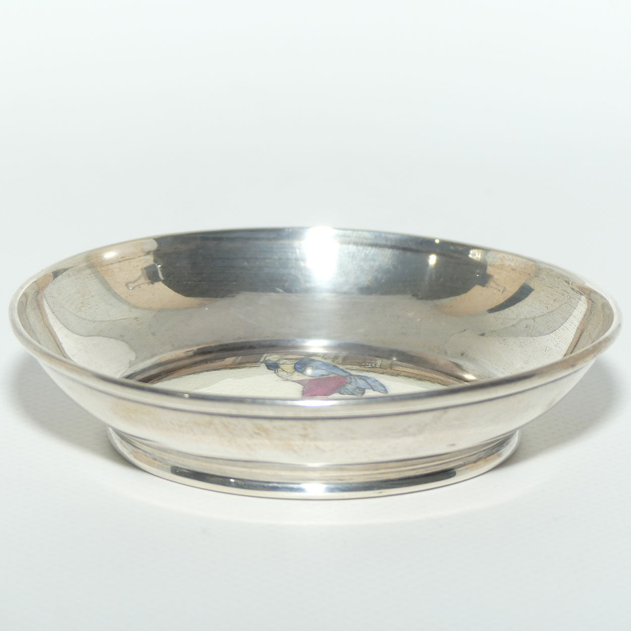 Royal Doulton Dickensware Mr Pickwick miniature convex roundel disc in Sterling Silver surround