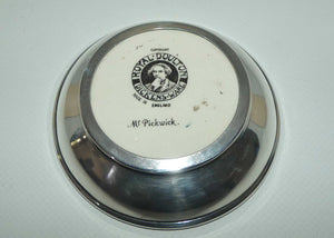 Royal Doulton Dickensware Mr Pickwick miniature convex roundel disc in Sterling Silver surround