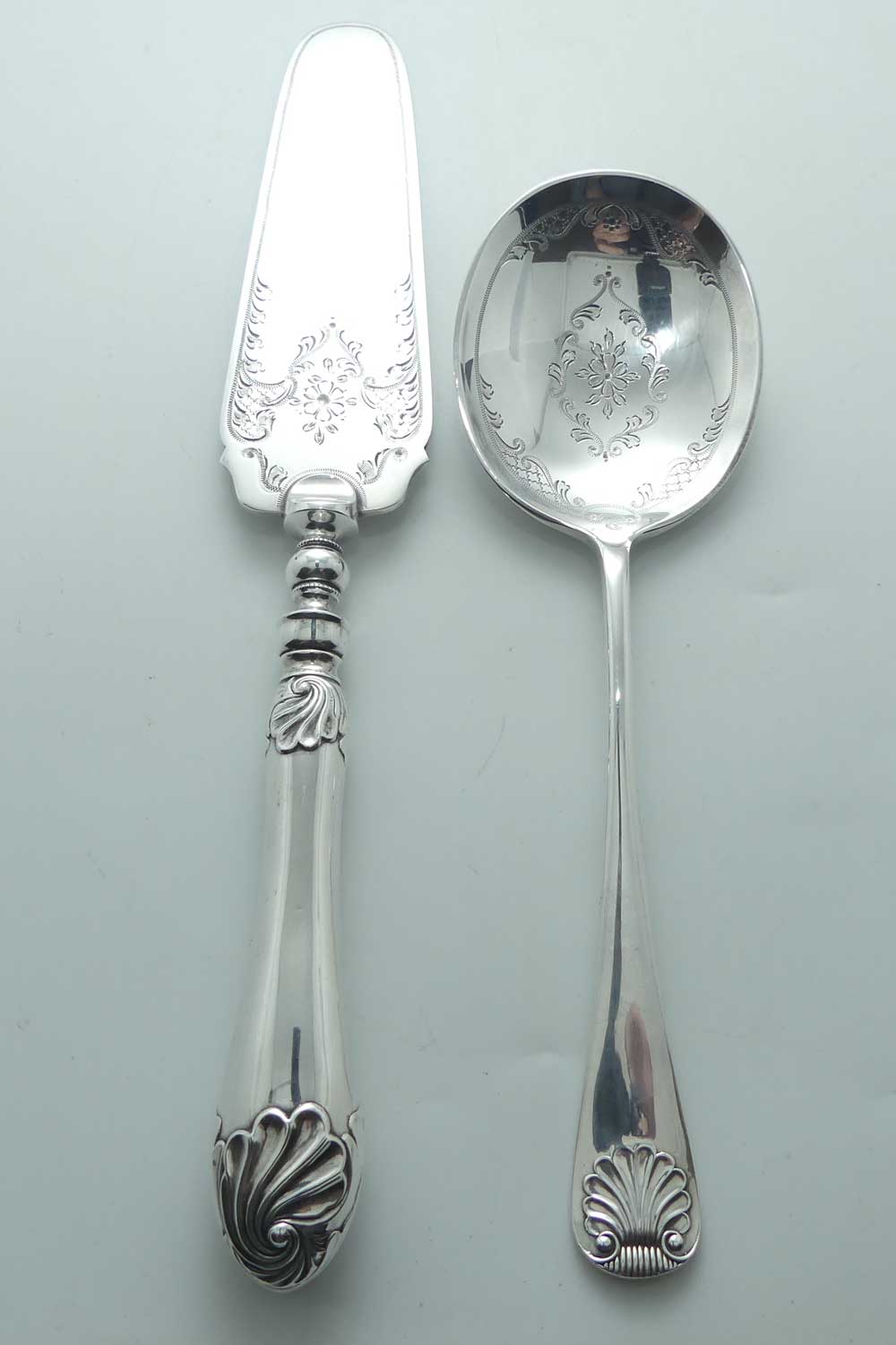 Boxed pair of Silver plated servers | James Dixon and Son Sheffield