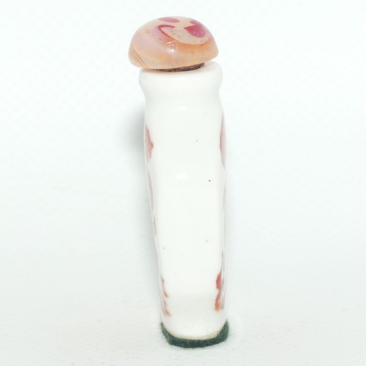 Chinese snuff bottle with red stone stopper | Dog of Fo