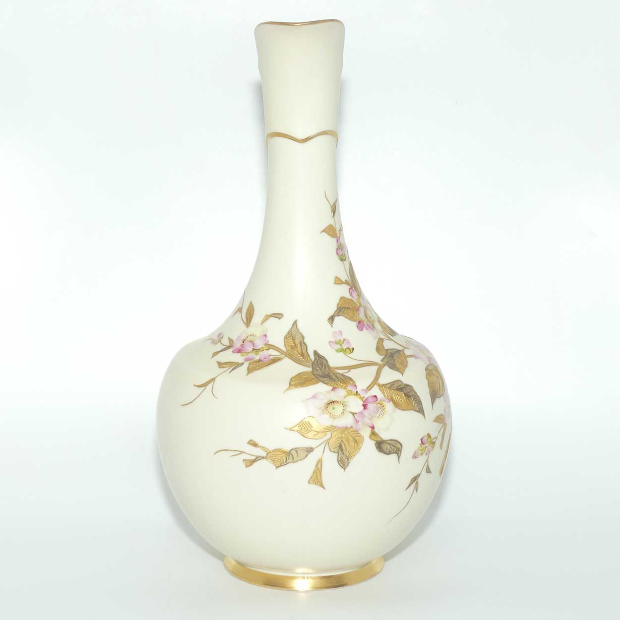Royal Worcester Blush Ivory hand painted tall jug decorated with Dogwood Roses | c.1888