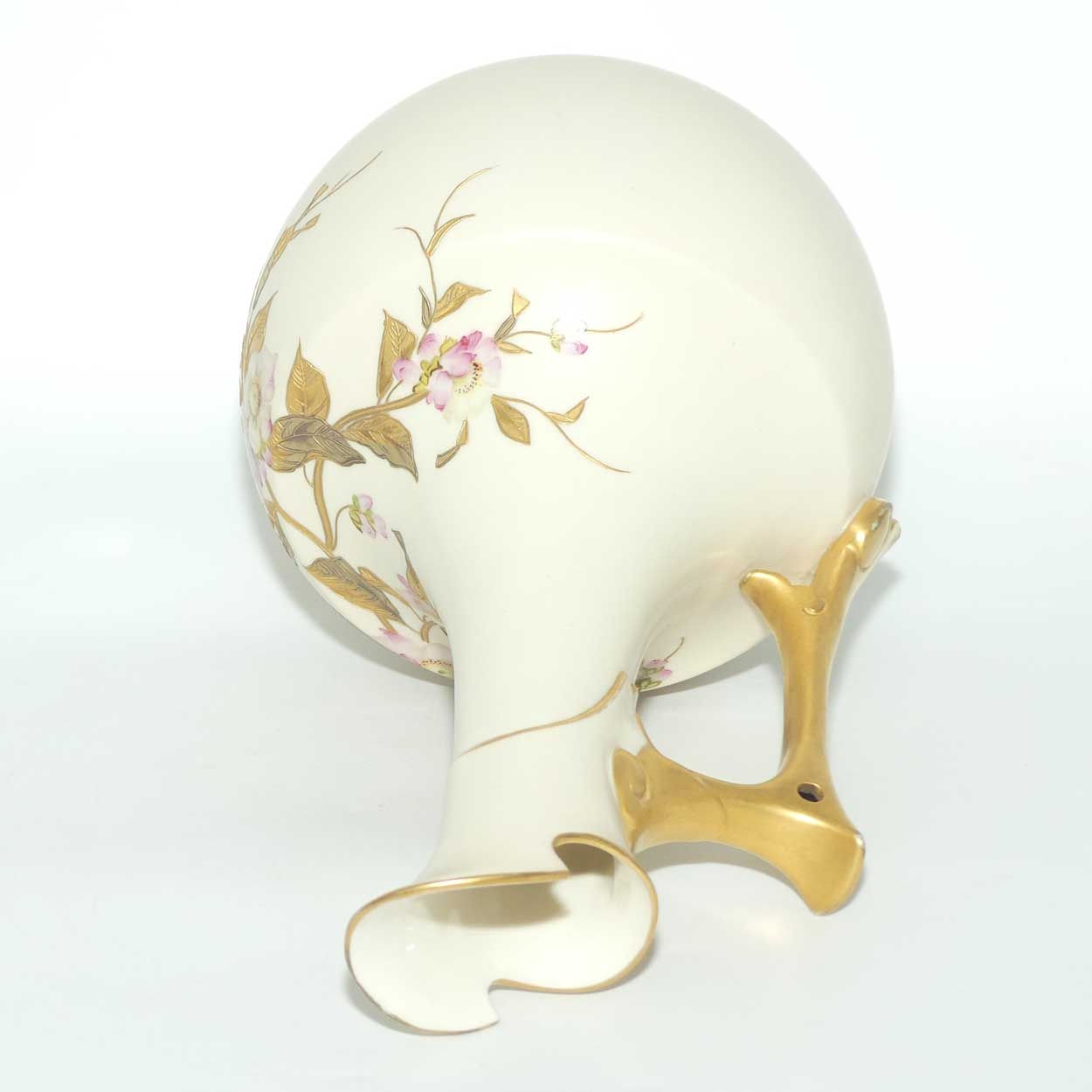 Royal Worcester Blush Ivory hand painted tall jug decorated with Dogwood Roses | c.1888