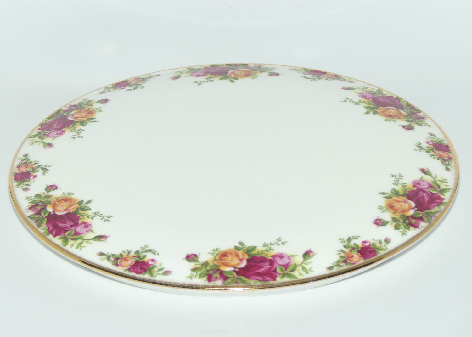 Royal Albert Bone China England Old Country Roses Dome Pavlova plate | © 1962 Royal Albert Ltd backstamp