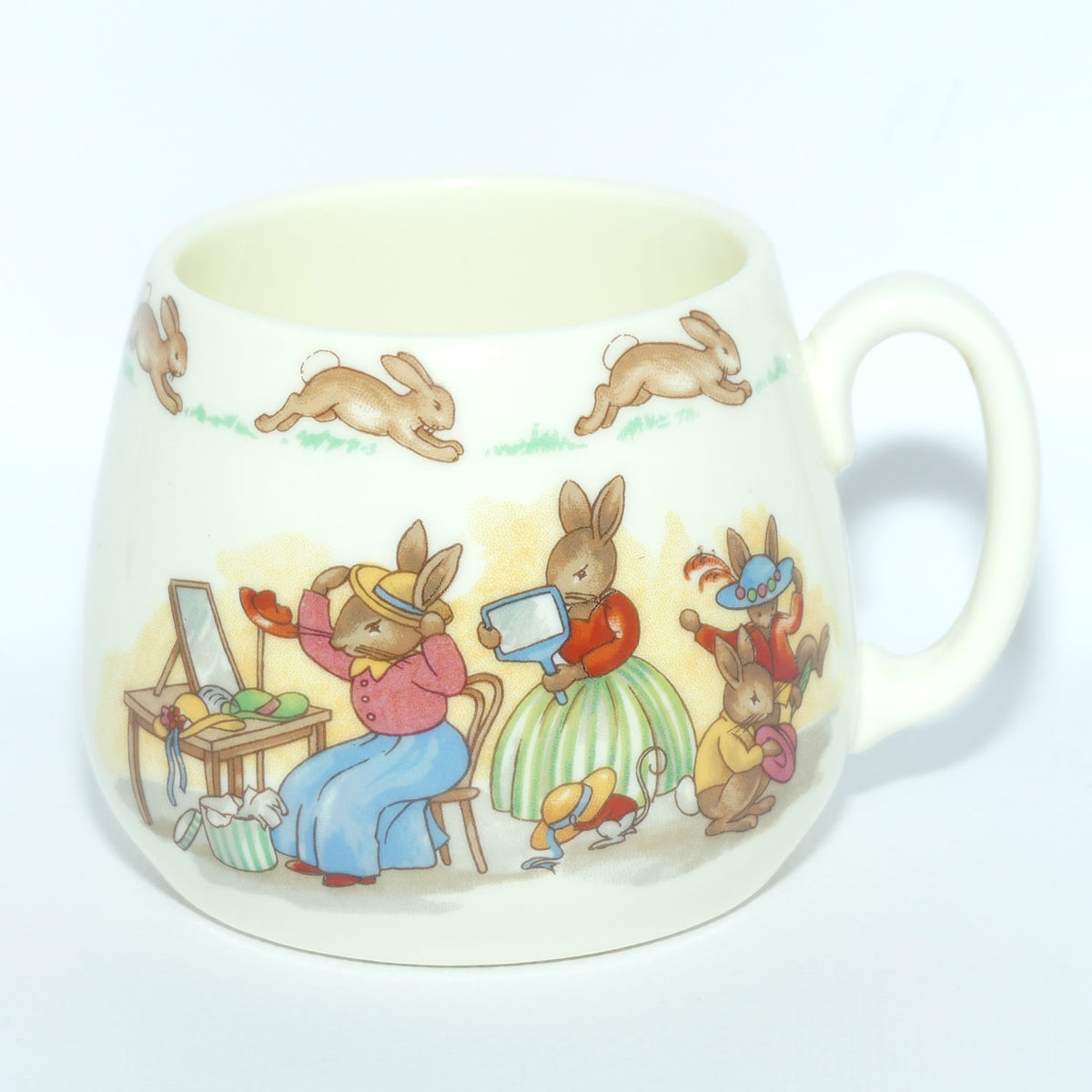 Royal Doulton Bunnykins Hat Shop | Trying on Hats single handle Don mug