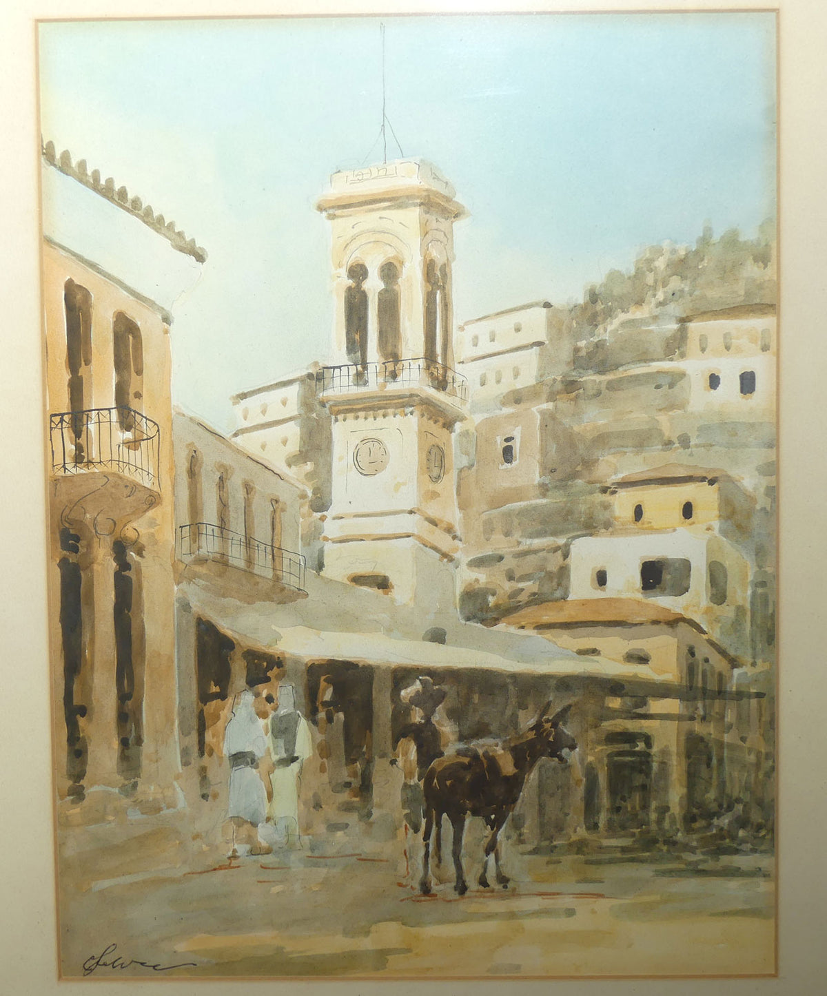 Framed Watercolour Painting | Hydra Island Greece