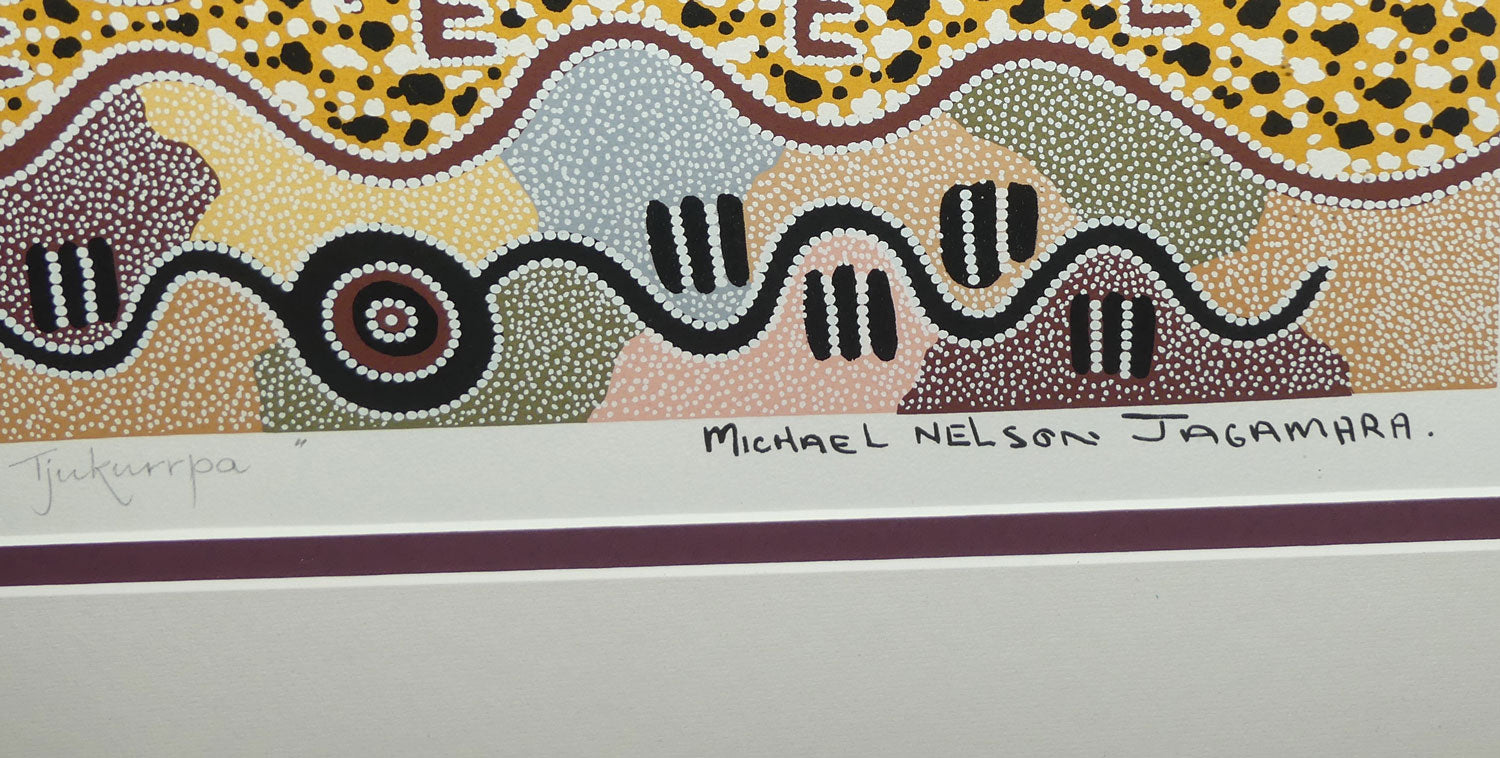 Tjukurrpa | Michael Nelson Jagamara framed Limited Edition print 444/500