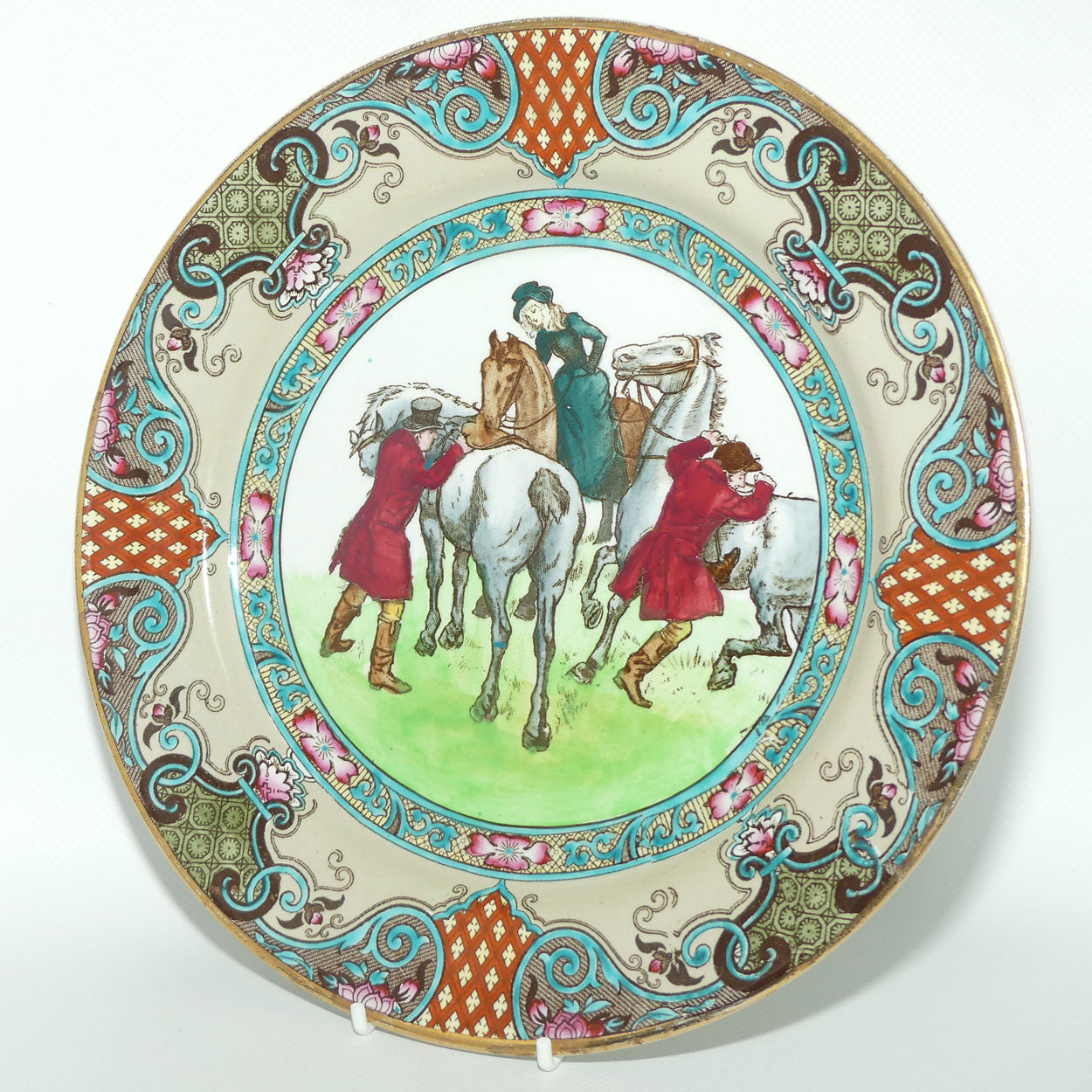 Royal Doulton Hunting Thomson A plate D2215: The Meet Riders Mounting