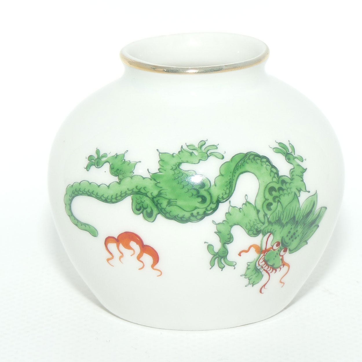 Meissen Green Dragon miniature vase