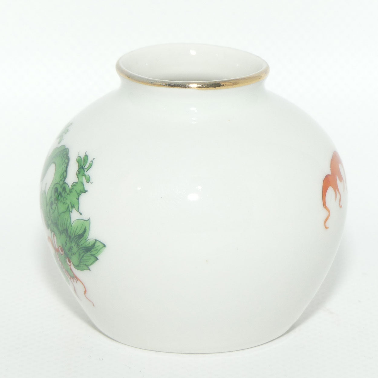 Meissen Green Dragon miniature vase