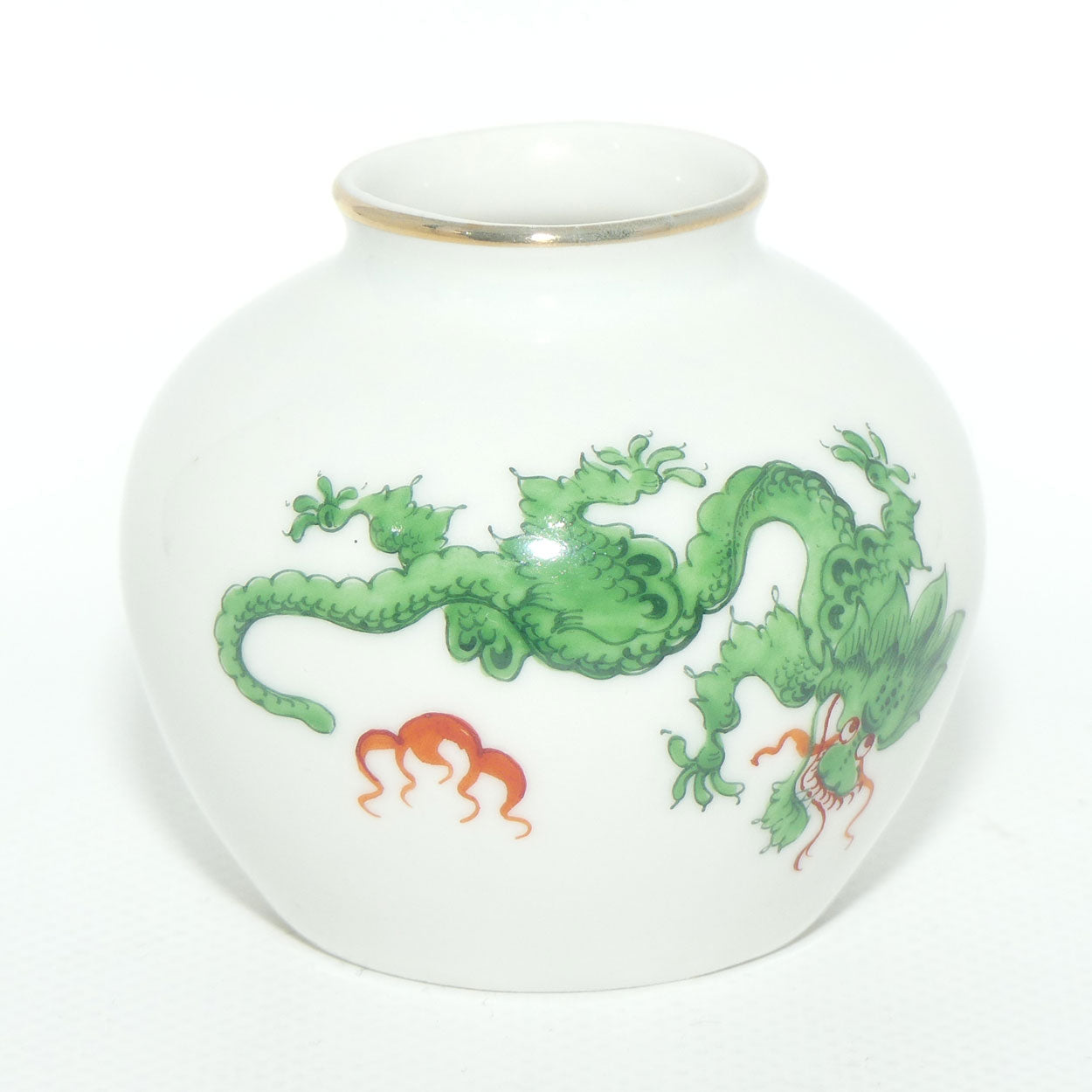 Meissen Green Dragon miniature vase