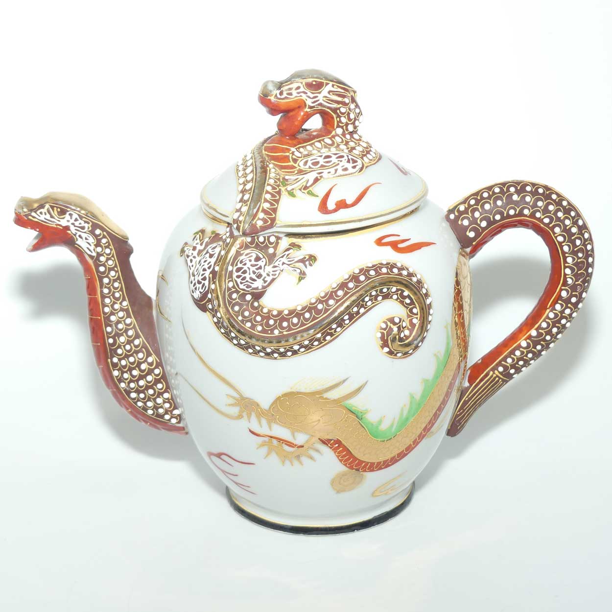 Japanese Moriage Dragonware 3 piece tea set